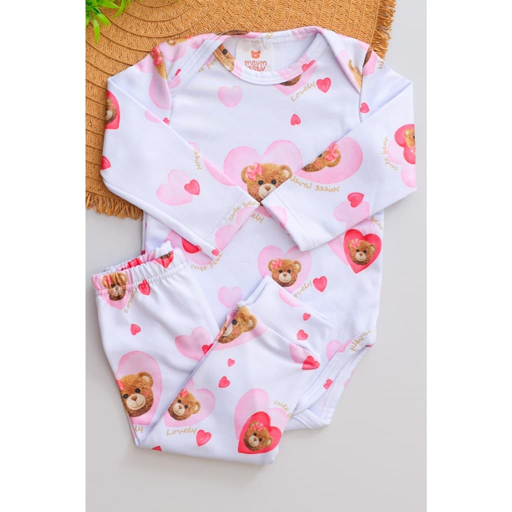 Conjunto Termico Bebê Pagão Longo Urso Sweet Lovely