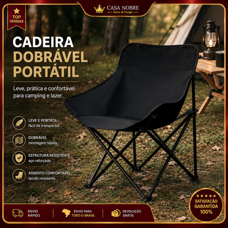 Cadeira De Acampamento Dobrável Baixa Preta,Estrutura Resistente Para Viagens, Piqueniques E Atividades Ao Ar Livre
