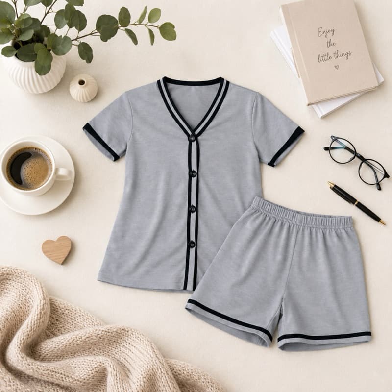 Pijamas Americano Baby Doll Cirúrgico com botões em Malha