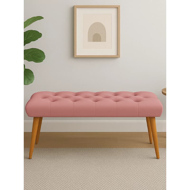 Banqueta Estofada 70cm Suede Premium - Design Moderno Retrô | Sala, Quarto e Escritório