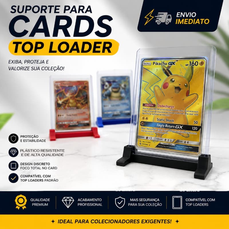 Suporte / Expositor Para Cards (TCG) - Somente a Base para Top Loader - Pokémon - SOMENTE A BASE - LEIA A DESCRIÇÃO