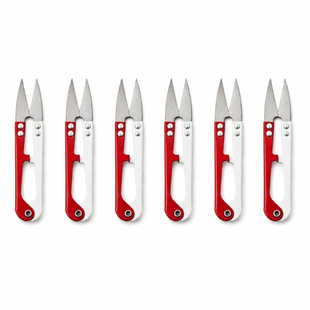 Kit 6 Tesouras de Arremate Profissional Aço Inox para Corte de Linha Costura Bordado Patchwork Artesanato Manual