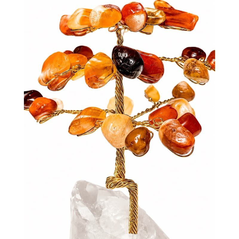 Árvore da Vida Ágata Cornalina Natural Base de Quartzo Cristal Natural Decoração Feng Shui Presente Artesanal