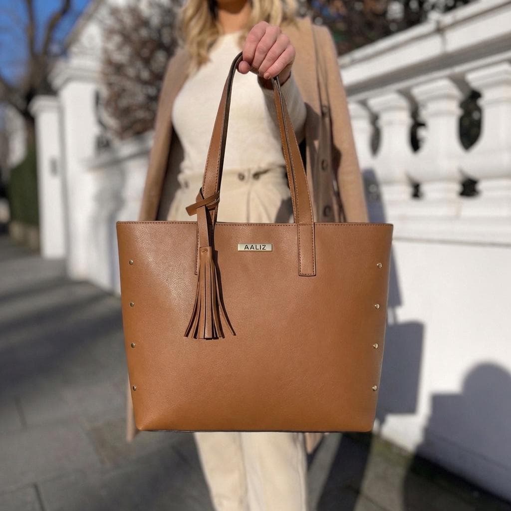 Bolsa Feminina Tote Bag Media Grande Ombro Couro Ecológico Shopper Trabalho Faculdade Passeio