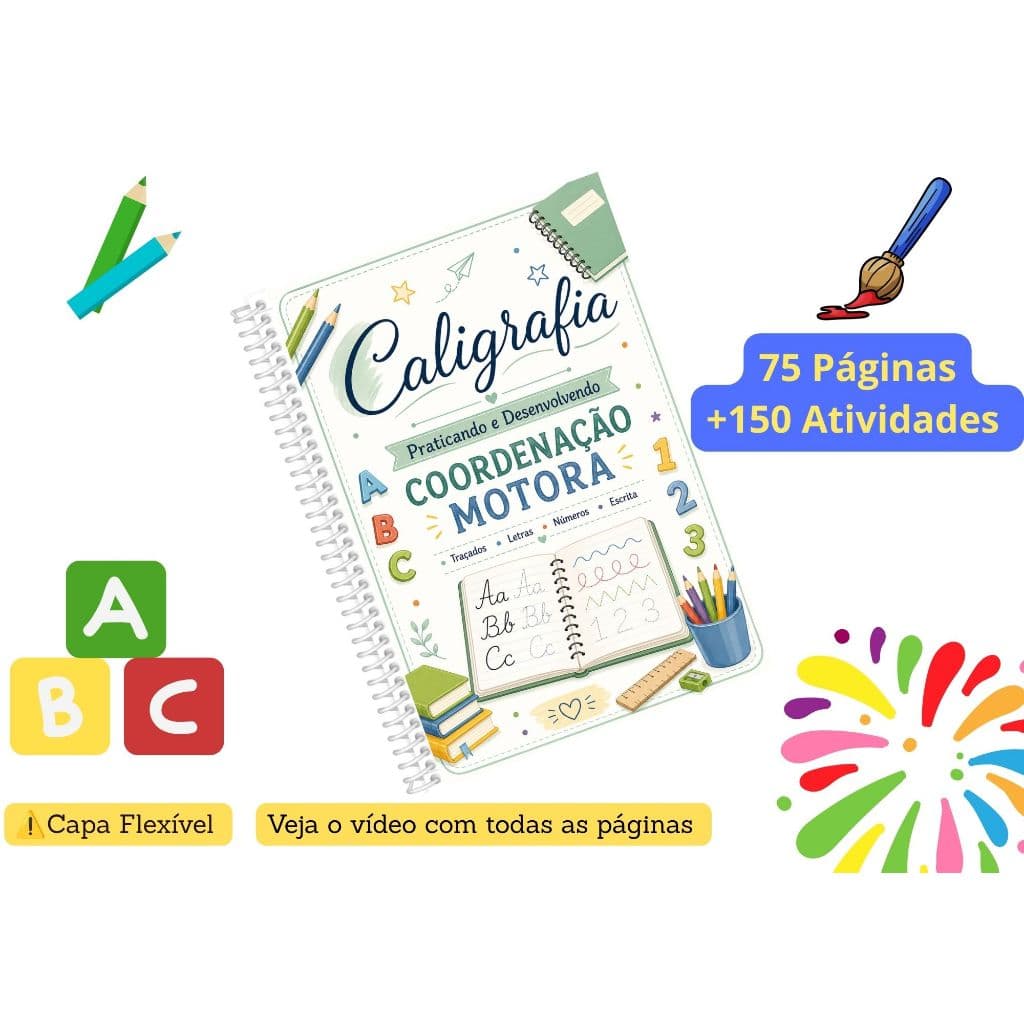 Apostila de Caligrafia Infantil Coordenação Motora e Escrita com +150 Atividades / Alfabetização #26