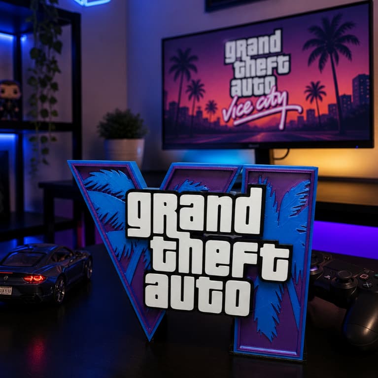 Placa para Quarto Gamer Grand Theft Auto GTA Placa Decorativa GTA 6 Setup Gamer Sala Decoração Geek Presente Gamer