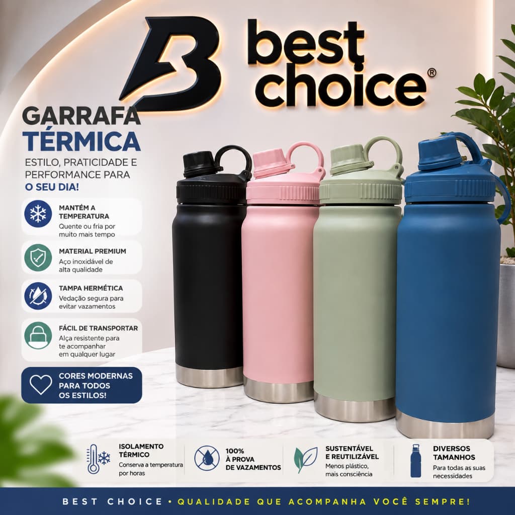 garrafa térmica 750ml  squeeze, água, café. aço inox e trava