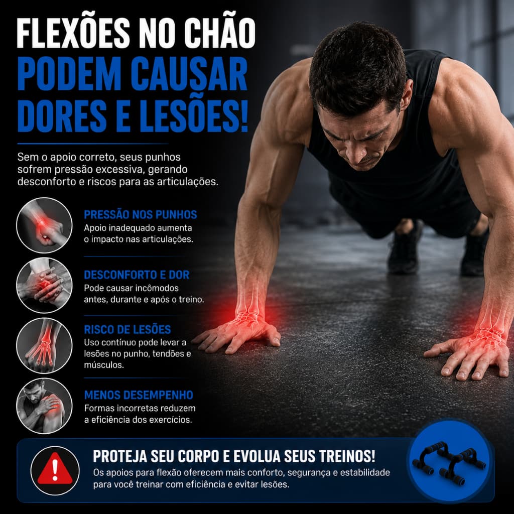 Suporte Apoio Flexao Braço Anatômico  Pegador Ergonômico Antiderrapante Treino Academia Casa Sortido