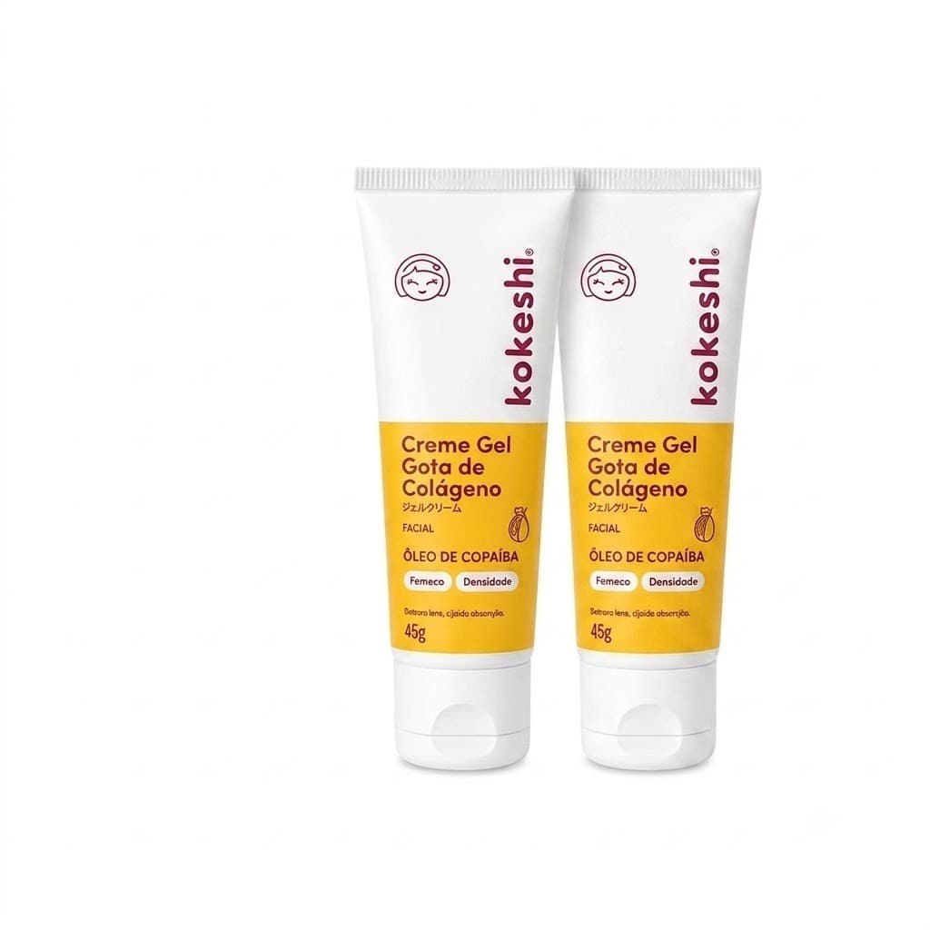 Kit 2 Creme Facial em Gel Kokeshi Gota de Colágeno 2x45g