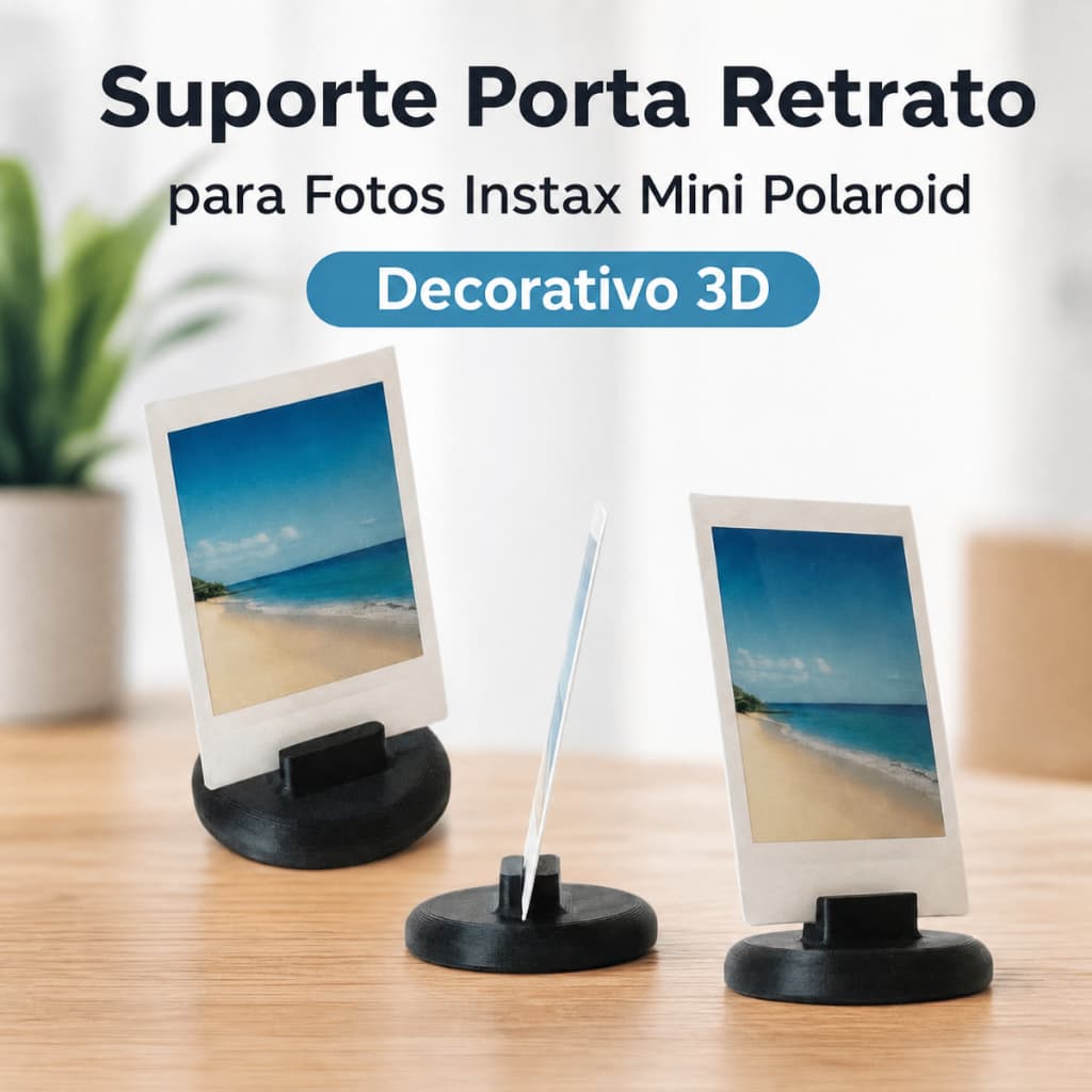 Suporte Porta Retrato para Fotos Instax Mini Polaroid Decorativo 3D - Kit 1 a 10 Unidades Coloridos