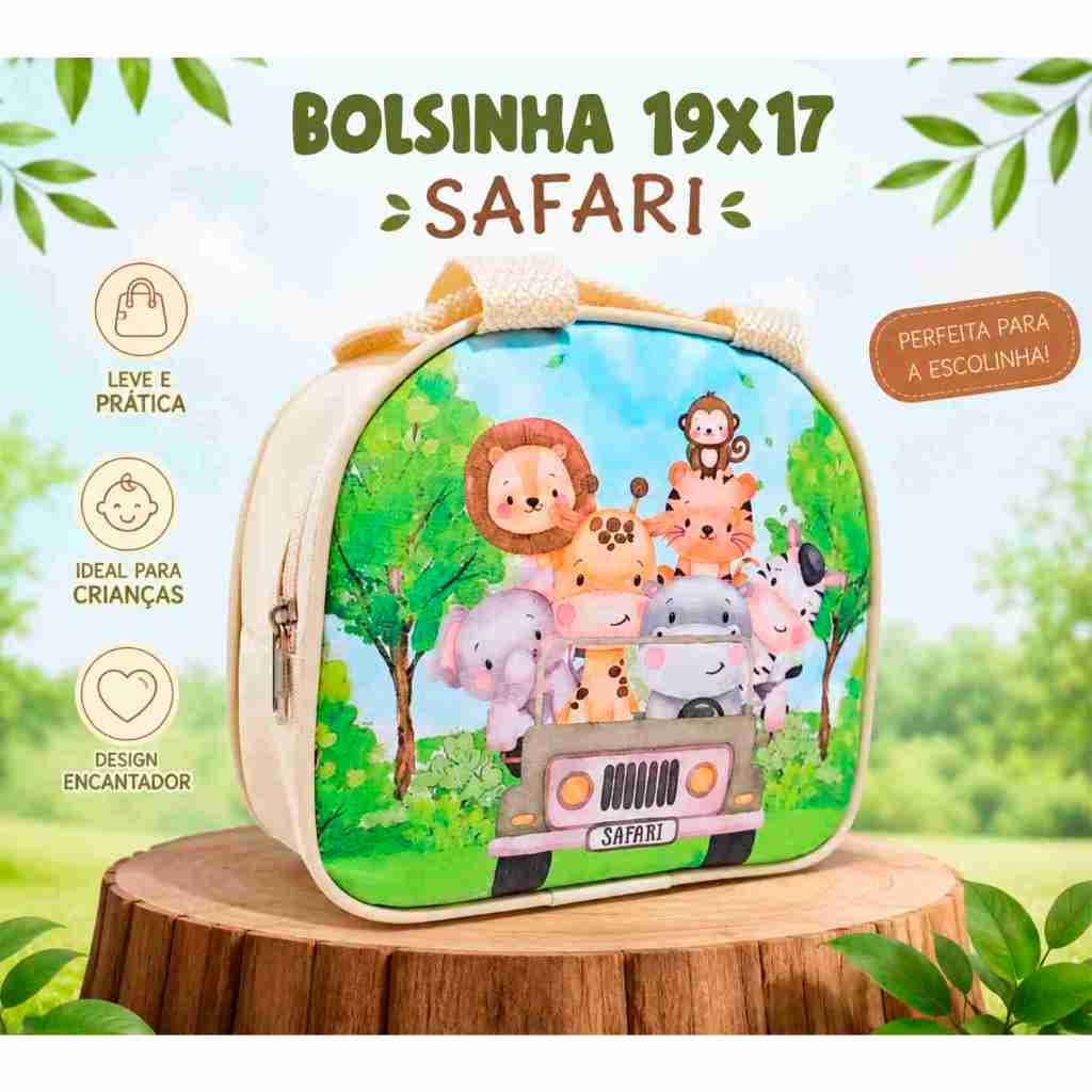 Bolsinha Personalizada safari | 19x17CM | qualquer tema | 5 , 10 ou 15 unidades