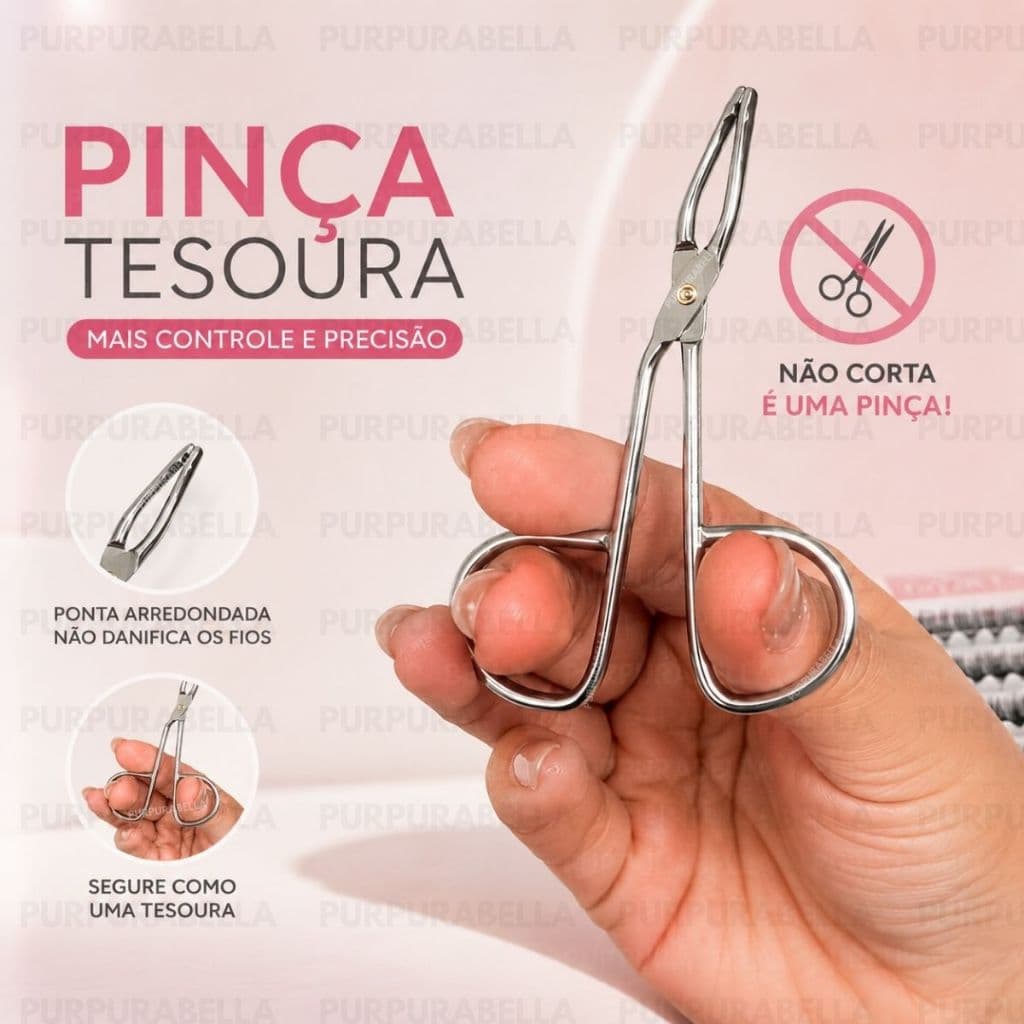 Pinça Formato Tesoura Cílios Sobrancelhas Artesanato Aço Carbono Novidade Alta Qualidade