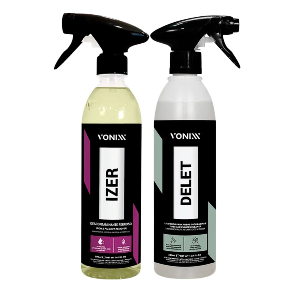 Kit Limpador De Pneu Borracha Delet Izer Limpa Rodas Vonixx
