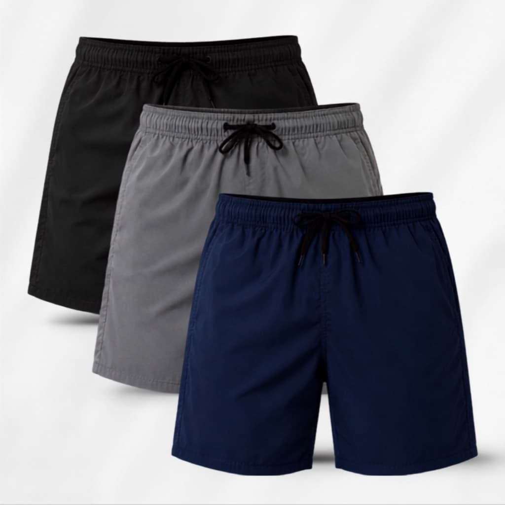 Kit 3 Bermudas Leve Masculinas Resistente Academia Treino Corrida Fitness Bolsos Elástico Shorts