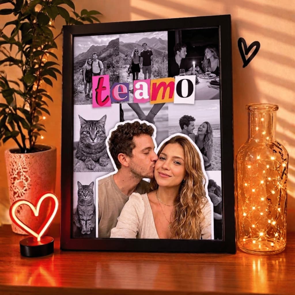Quadro Casal Personalizado C/ 9 imagens | Presente Casal