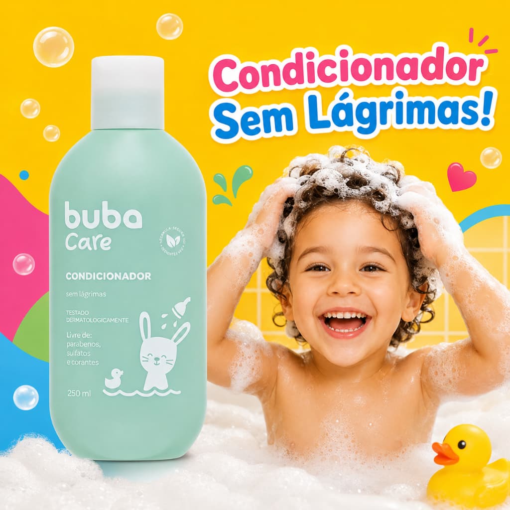 Condicionador Infantil Bebê Buba Care Sem Lágrimas 250ml Suave