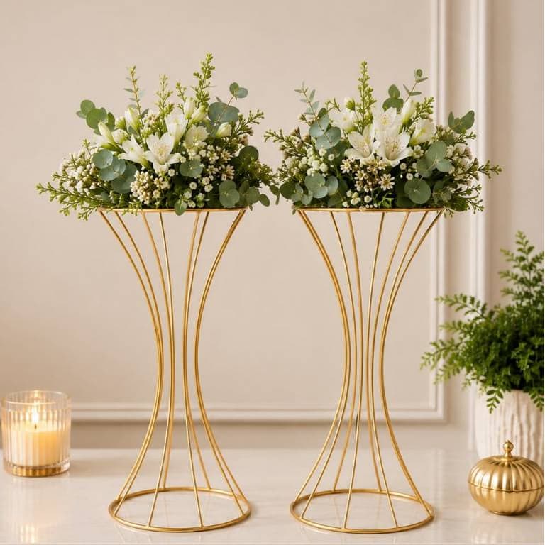 Vaso Dourado 8 Aramado Para Decoração Festa Casa