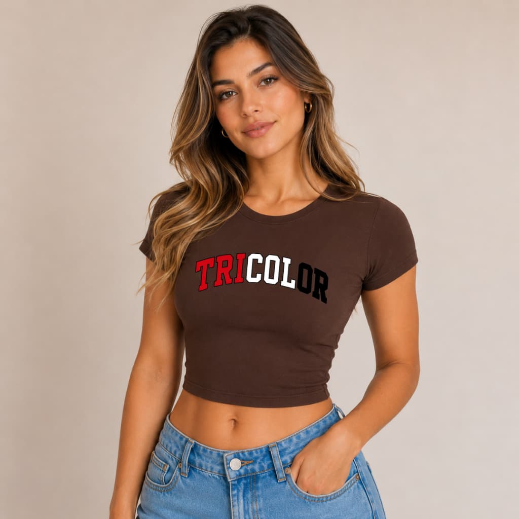 Blusinha Feminina Baby Tee Esportiva TRICOLOR Torcida Futebol Brasileiro Qualidade E Conforto ENVIO IMEDIATO