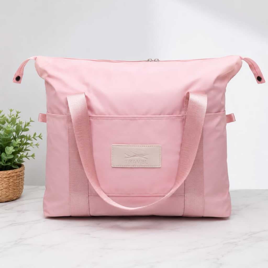 Bolsa Mala de Viagem Espaçosa Impermeável Resistente a Água na Cor Rosa