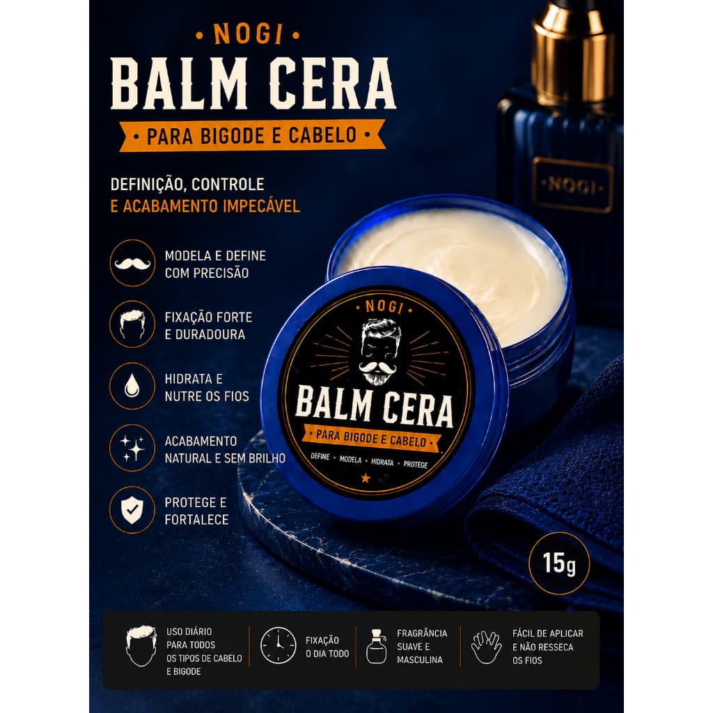 balm cera masculina para bigode e cabelo envio rapido custo beneficio Masculino Premium Profissional Uso diário Definiçã
