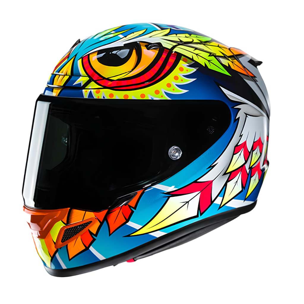 Capacete HJC RPHA 12 Spasso Azul Amarelo Laranja Branco Capacete Moto Integral Original HJC Premium