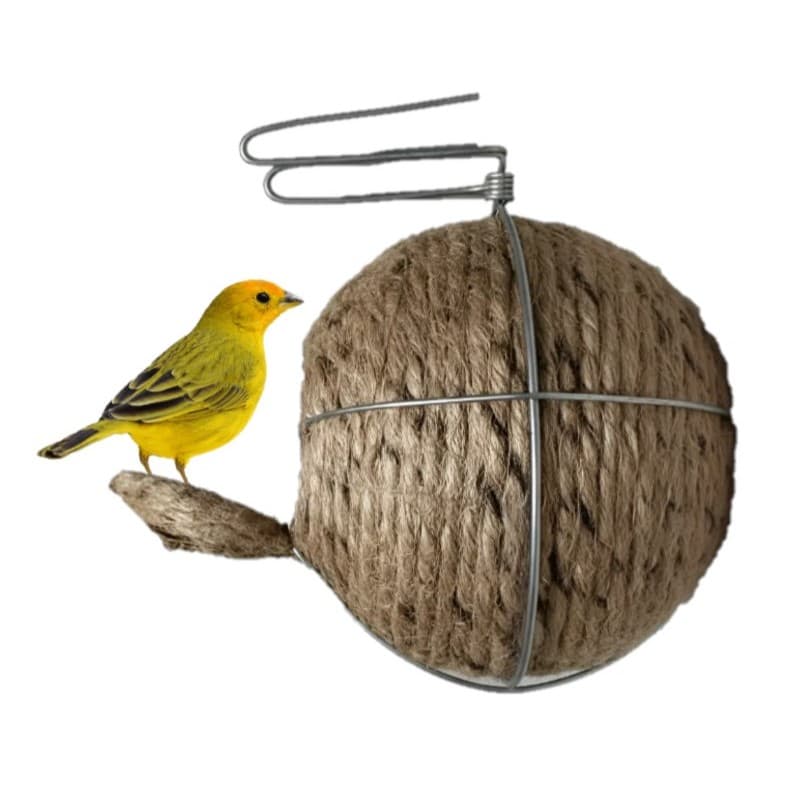 Ninho Bola De Corda Juta Para Pássaros Coleiro Curió Passarinhos Canários Belga Aves Ninho Juta