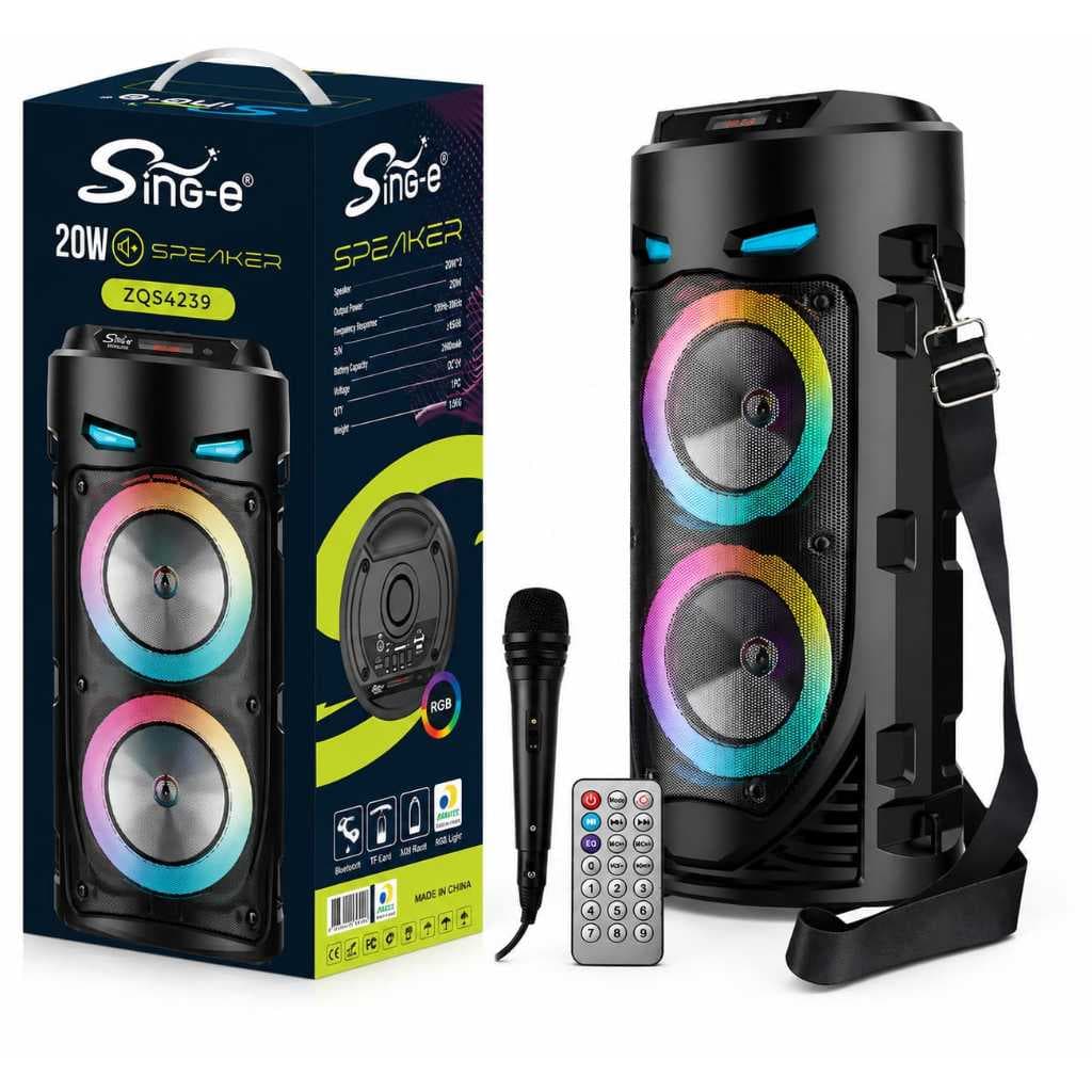 Caixa De Som Bluetooth Grande Amplificada Com Microfone + Alça