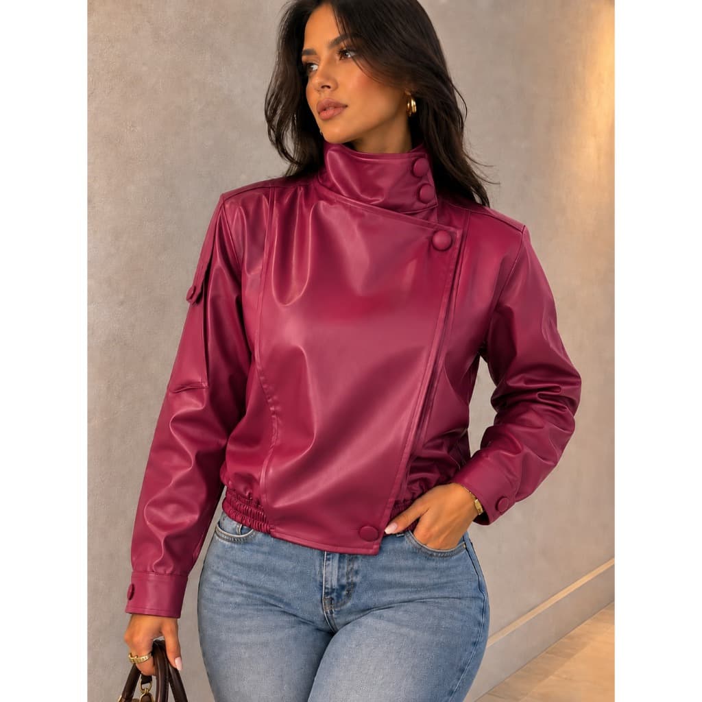 Jequeta de Couro fake Feminina premium -Estilo Elegante e Moderno | Tendência 2026