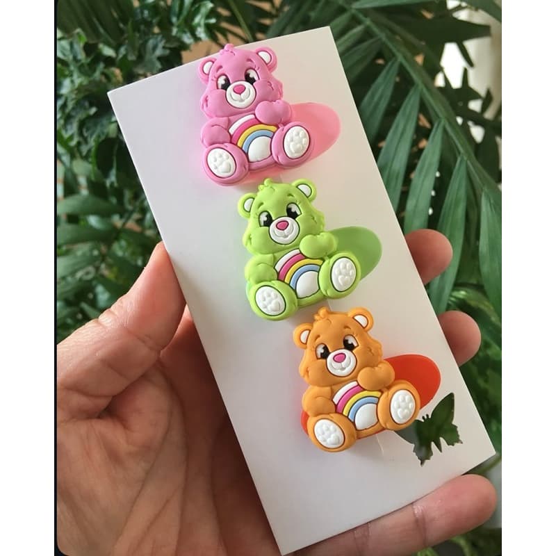 Tic tac ursinhos carinhosos | Presilha tic tac | Kit de presilha tic tac infantil | Enfeite de cabelo para menina