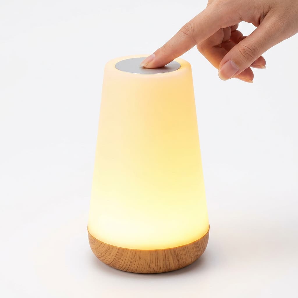 Luminária de Mesa LED RGB, 13 Cores Touch Sem Fio Recarregável Ajuste de Brilho Abajur para Quarto