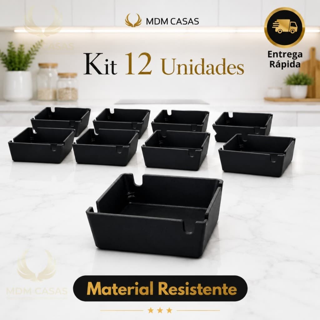 12 ou 6 Cinzeiro Nylon Quadrado Alta Qualidade Coletor de Resíduos Resistente Lavável