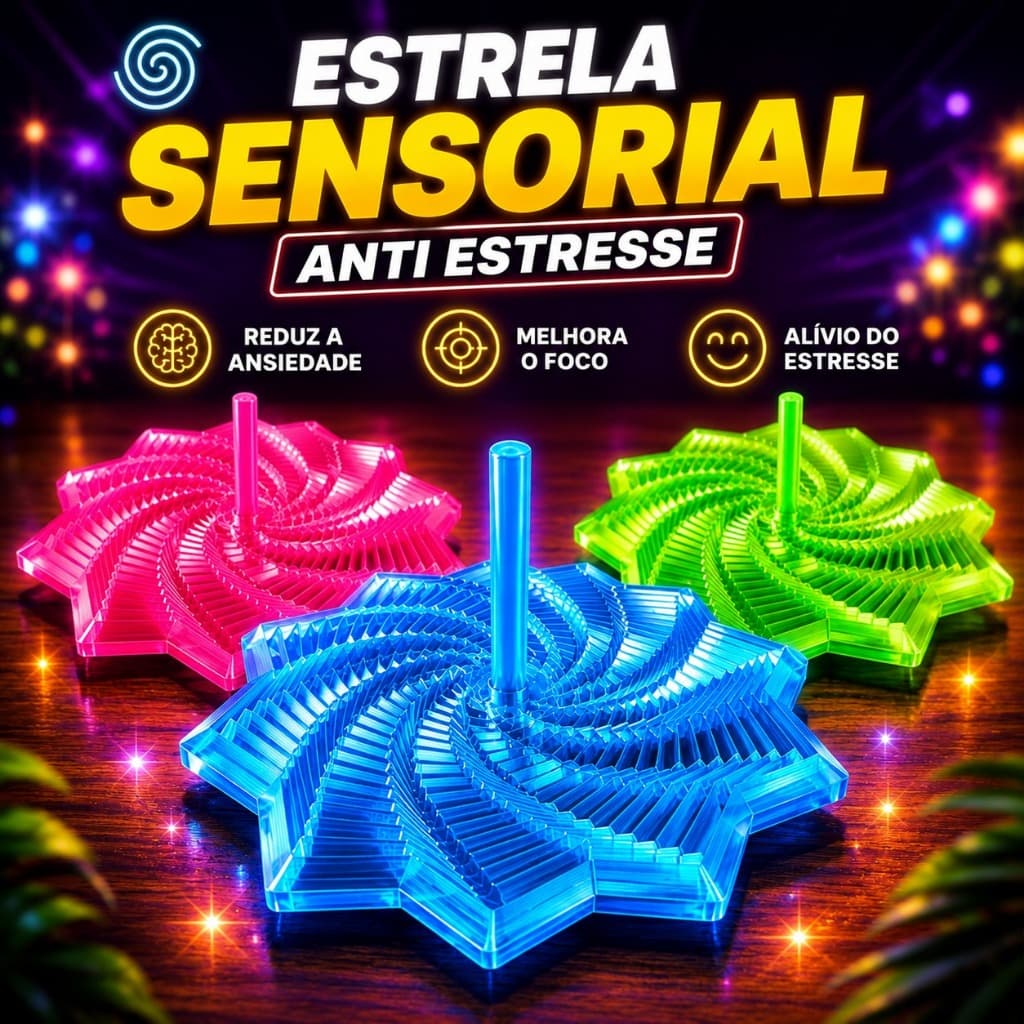 Fidget Toy Estrela Sensorial 3D Expansível melhora Anti stres Relaxante Depressão Sensorial Rotativo | brinquedo