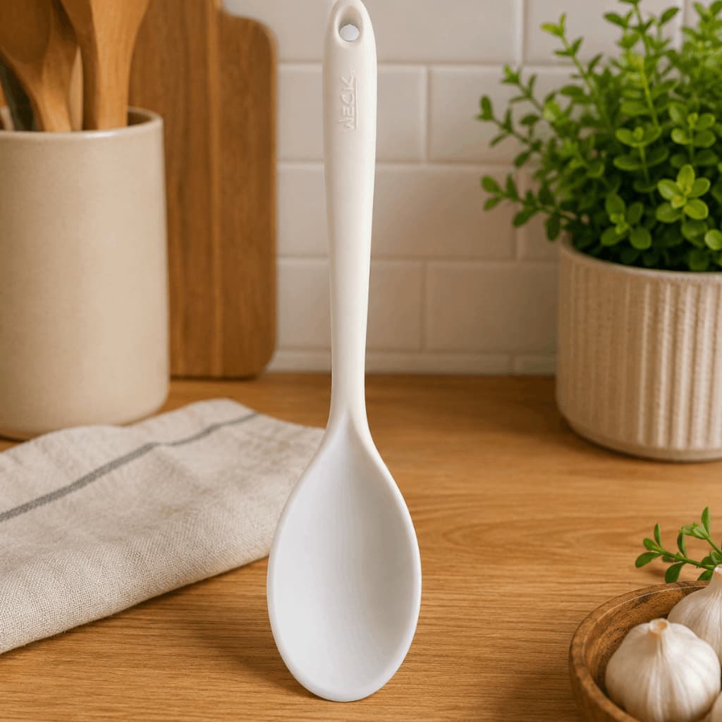 Colher de Silicone Grande 45cm Profissional Cozinha Industrial Suporta até 240°