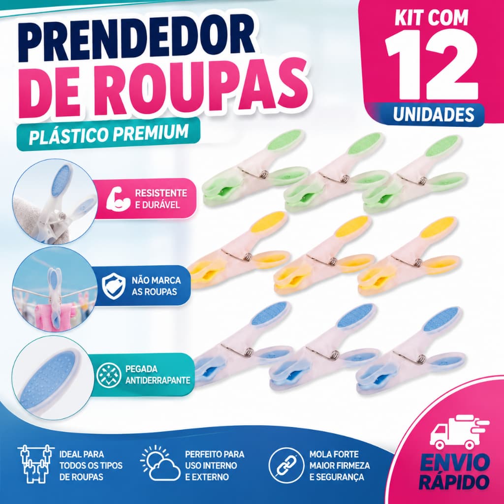 Pregador De Roupas Kit 12 24 36 48 Unidades Emborrachados Multicoloridos Silicone Estampados Varal