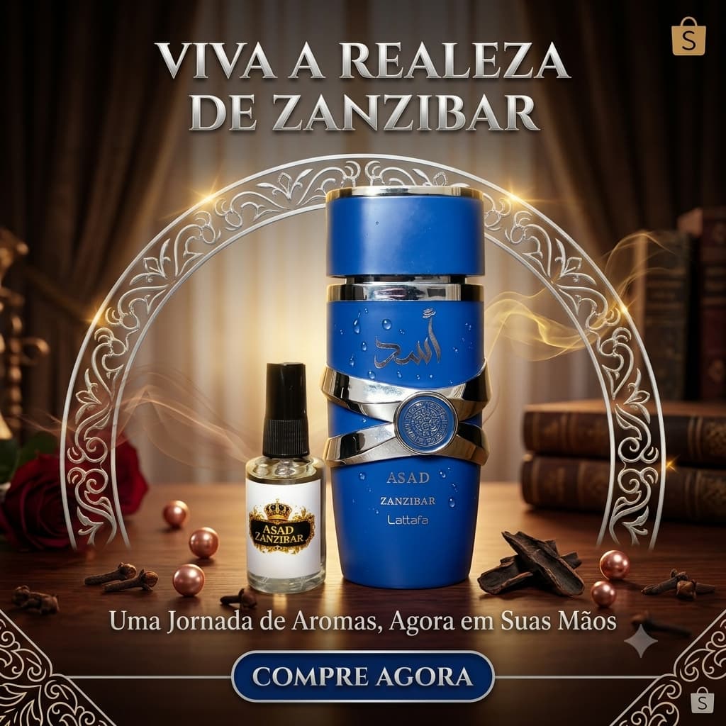 Asad Zanzibar Perfume Árabe Masculino Fresco  Marcante Sofisticado Árabe Famoso Oriental Masculino