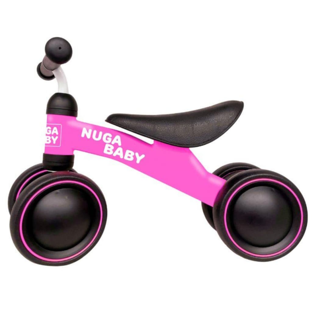 Bicicleta Infantil Sem Pedal 4 Rodas Rosa de Equilíbrio com Garrafinha | A partir de 12 Meses