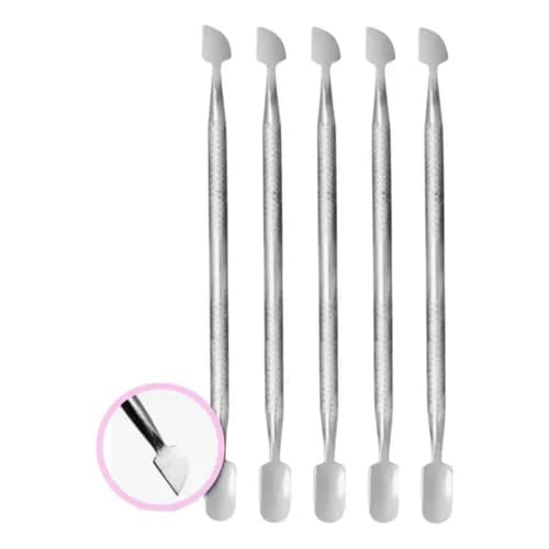 Kit 5 Espátula Dupla Empurrador Inox Profissional Autoclave
