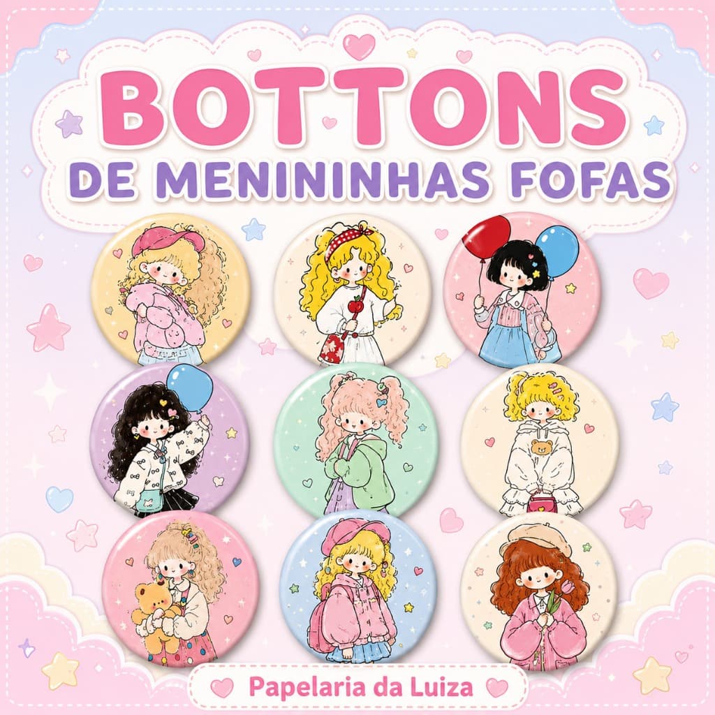 Bottons de menininhas fofas
