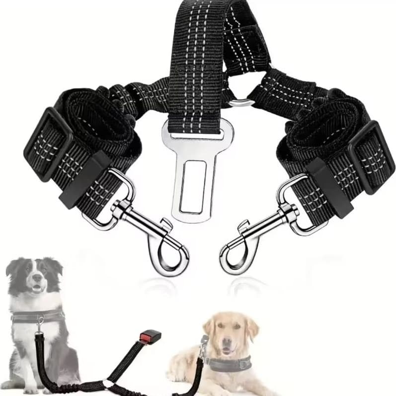 Cinto de Segurança duplo Ajustável Para Cachorros
