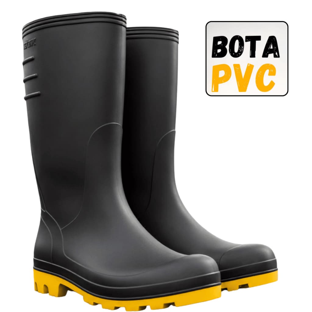 Bota PVC Marluvas Sem Forro Preta – Segurança e Resistência com Sola Antiderrapante