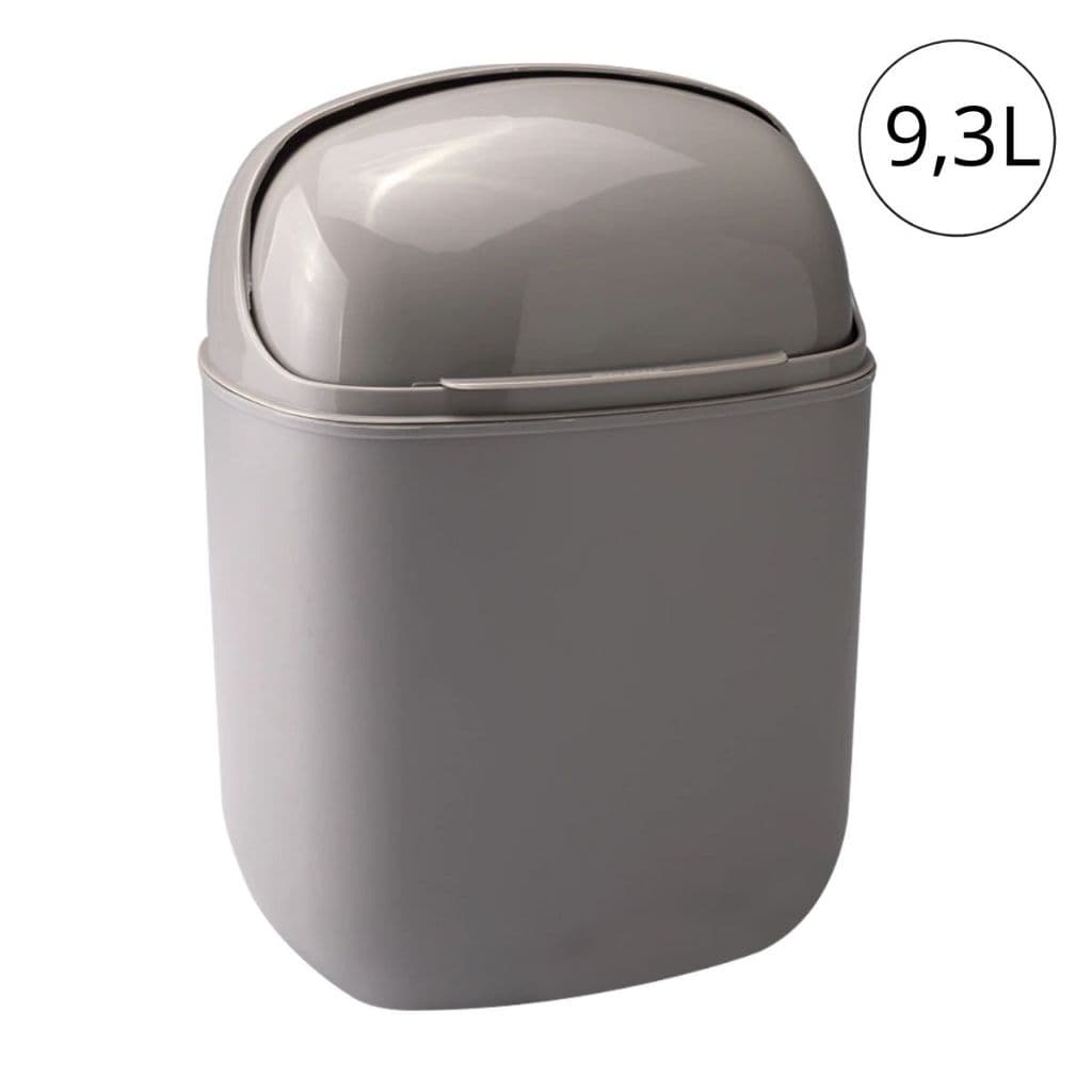 Kit Lixeiras C Tampa Articulável Basculante Flip Top Cozinha Banheiro Plasútil Plástico 9,3L