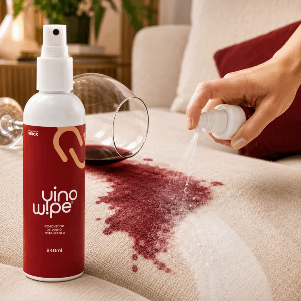 Limpador profissional tira manchas de vinho tapete toalha sofá camisa wine vinowipe removedor