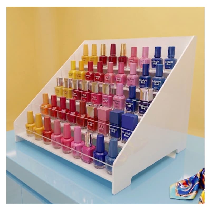 Suporte Organizador de Esmaltes Branco para Bancada de Salão