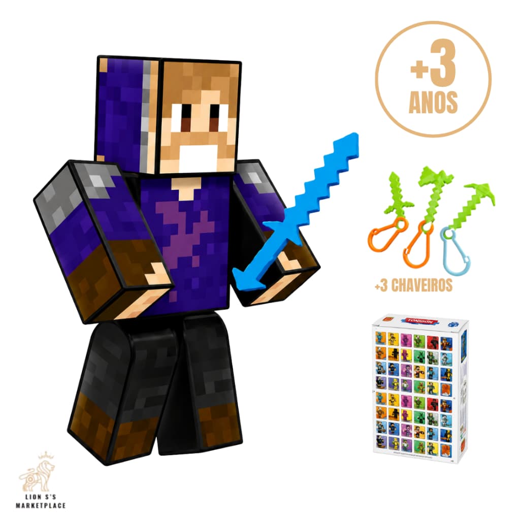 Boneco Youtuber Gamer Tonigon 15cm Ferramentas + Acessórios + Jogo da Memoria