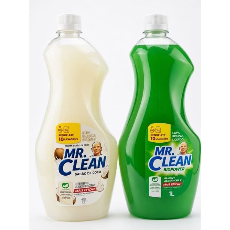 kit 2 sabao liquido 1litro coco e 1 litro biopoweer