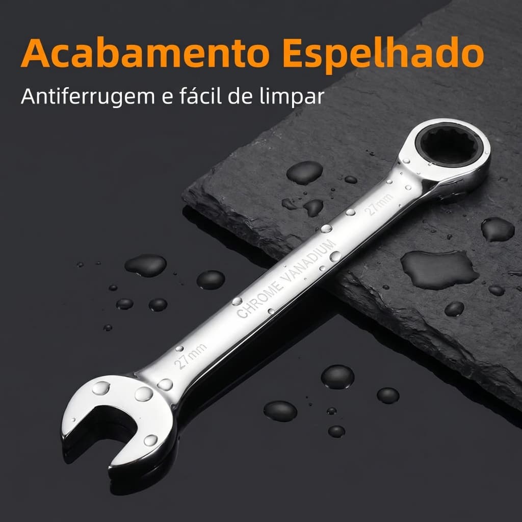 Ferramenta de Reparo Chave Catraca Cromo Vanadium Alta Resistência para Casa