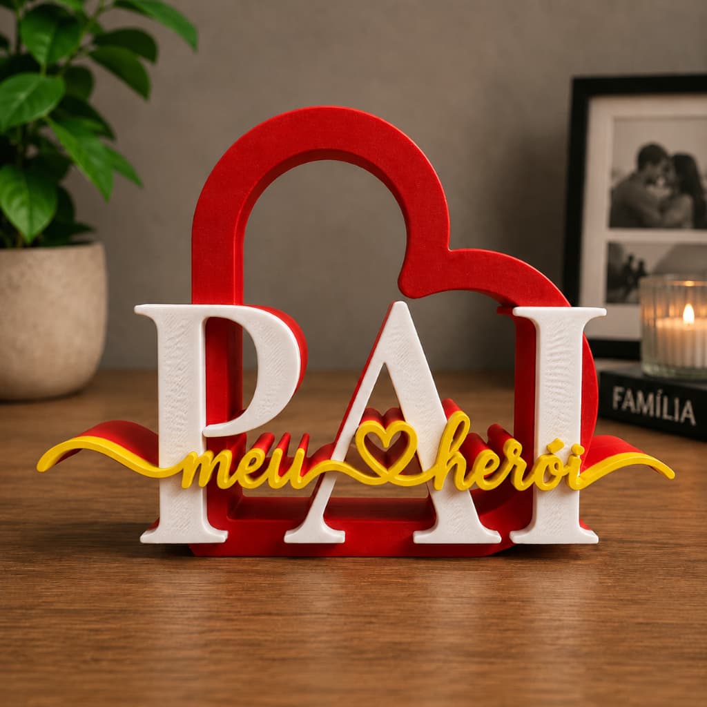 Enfeite Decorativo Pai Meu Herói | Presente para dia dos Pais