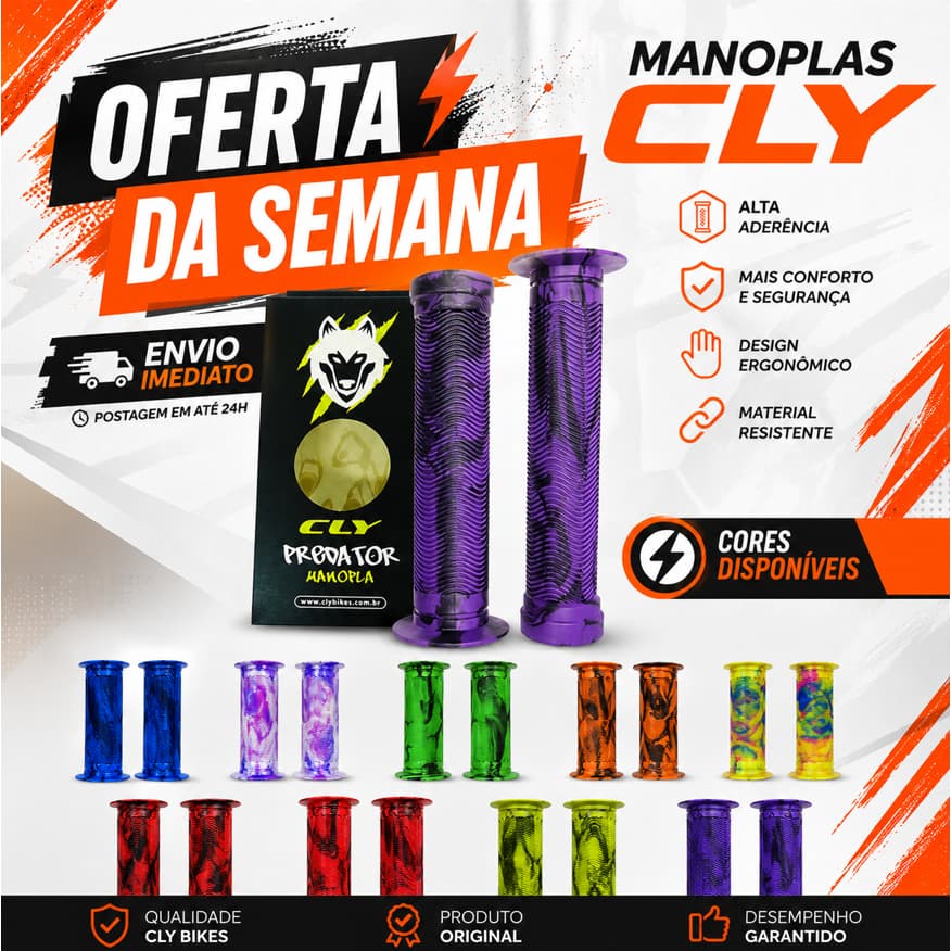 Manopla CLY Predator  Bike Bicicleta Tipo Gios 150MM BMX/FR - Cores