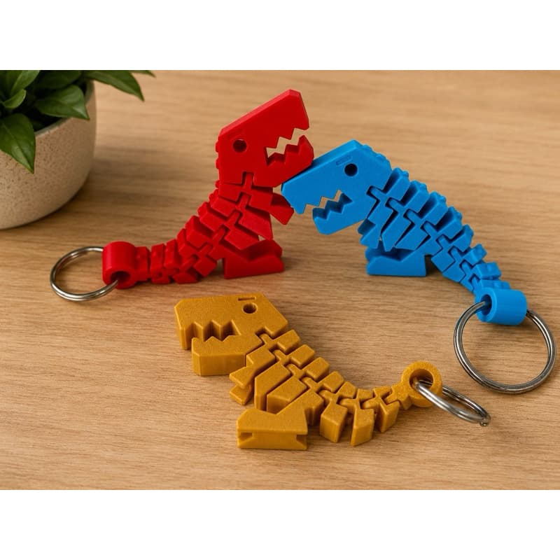 Chaveiro Dino Articulado 3D Dinossauro Impressão 3D Presente Criativo para Chaves e Mochila