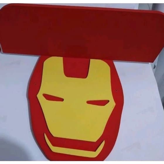 Prateleira Homem De Ferro Nicho MDF Decoração Quarto De Bebê Menino Infantil Organizador De Brinquedos E Livros